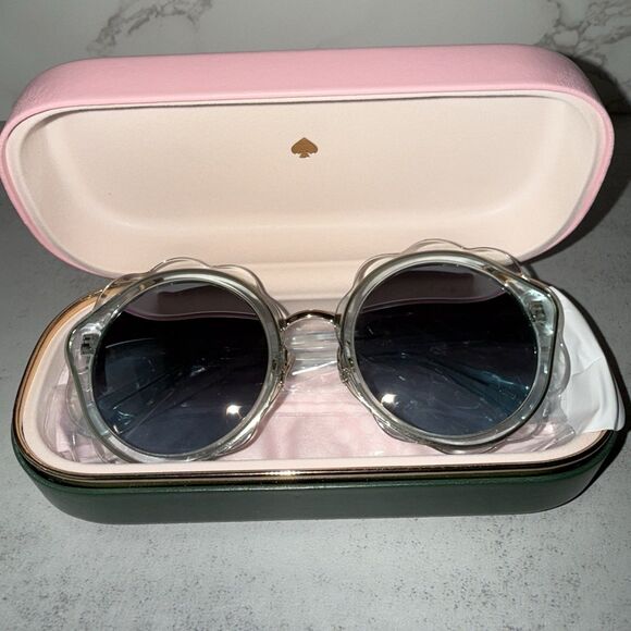 Kate Spade Karrie Sunglasses Blue/Gray Azure Silver 52mm NWT - Picture 1 of 9